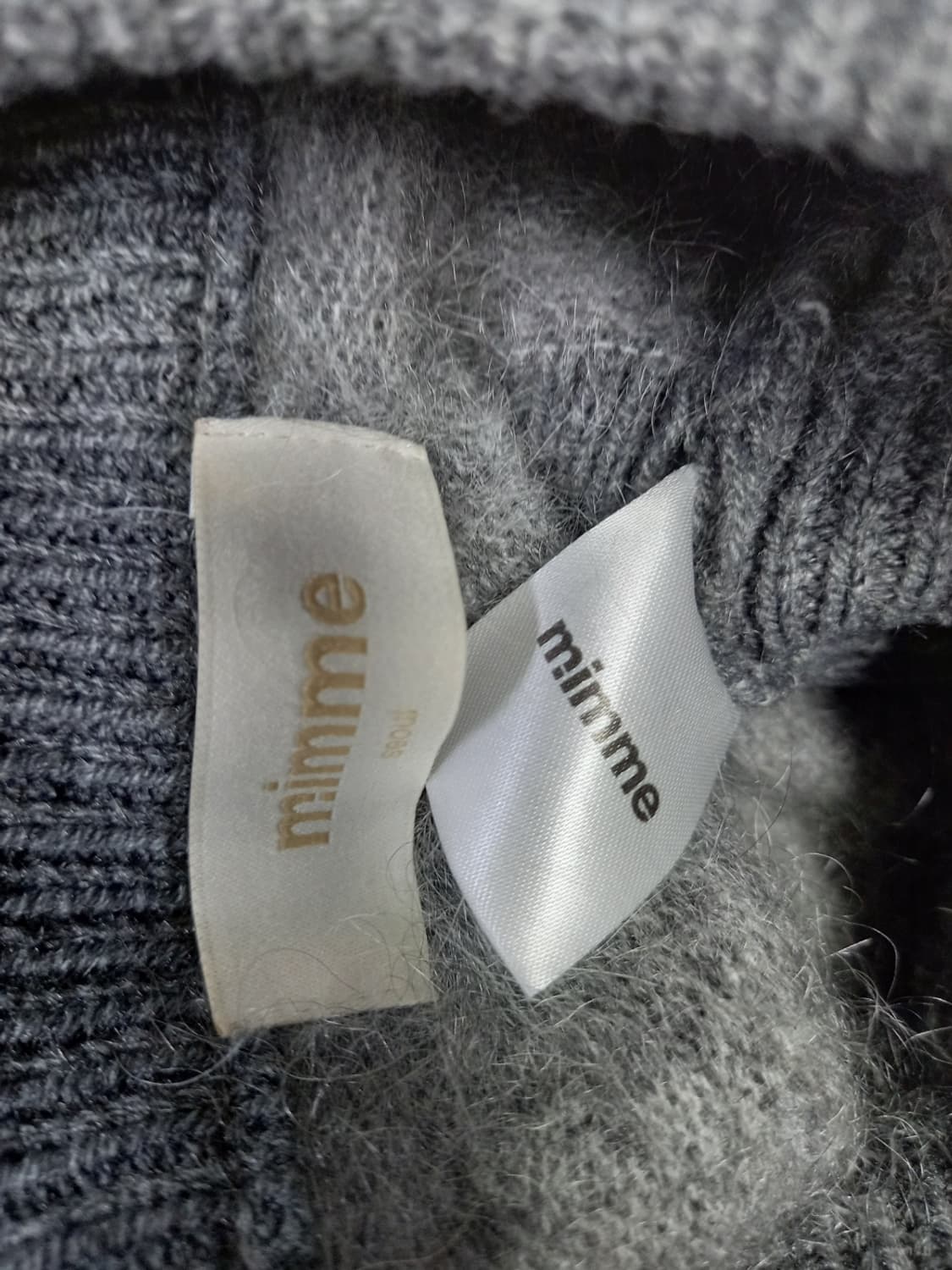 새 MIMME 밈미 모헤어 크롭 가디건 F 33-66 상품이미지6