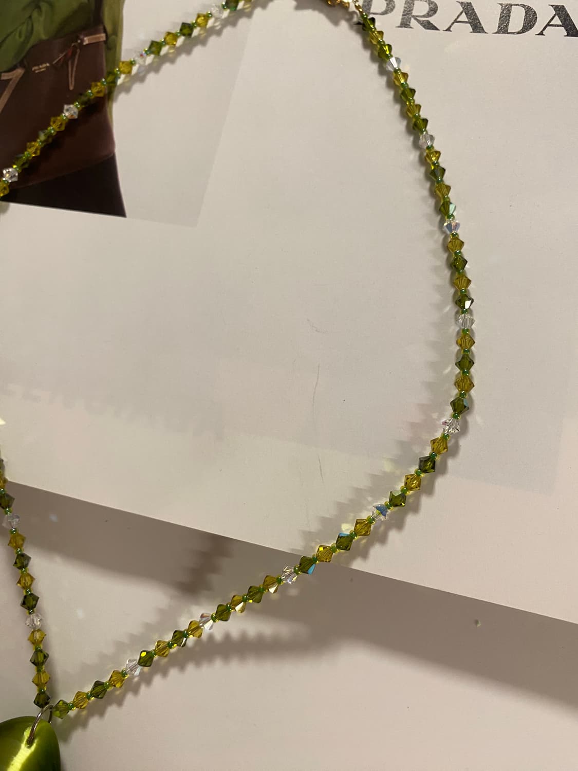 빈티지 그린 물방울 팬던트 비즈 목걸이 상품이미지7