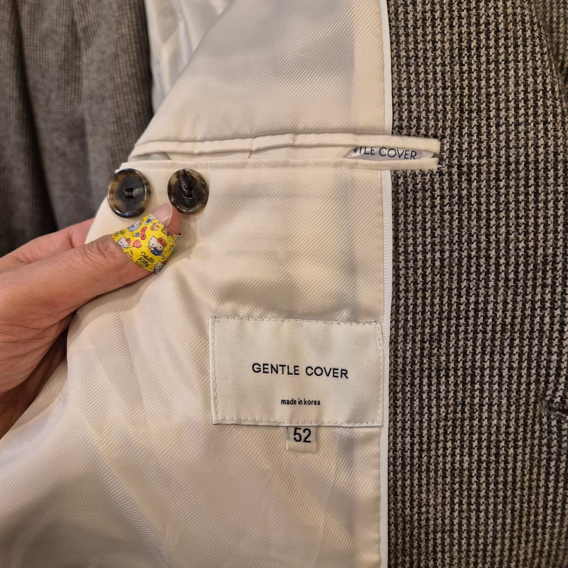 L(착샷잇음) 하운드체크 울 블레이져  상품이미지4