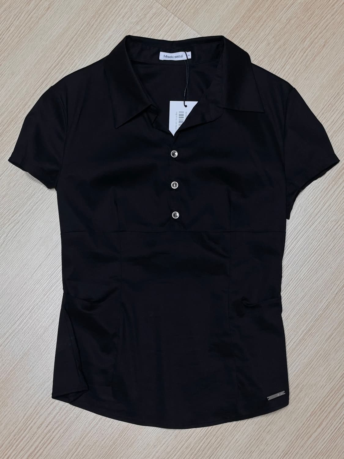 미세키서울 Fitted cap sleeves shirts BLACK 상품이미지2