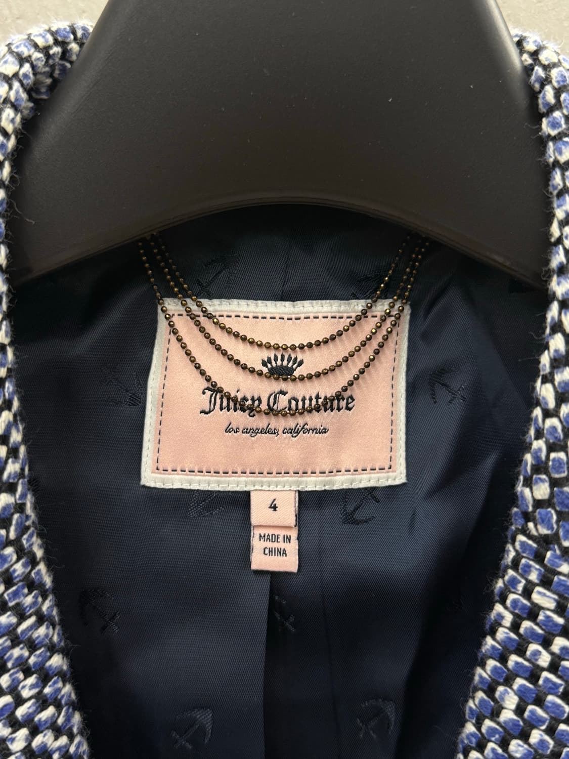 Juicy Couture 쥬시꾸뛰르 블루 트위드 블레이저 자켓 상품이미지4