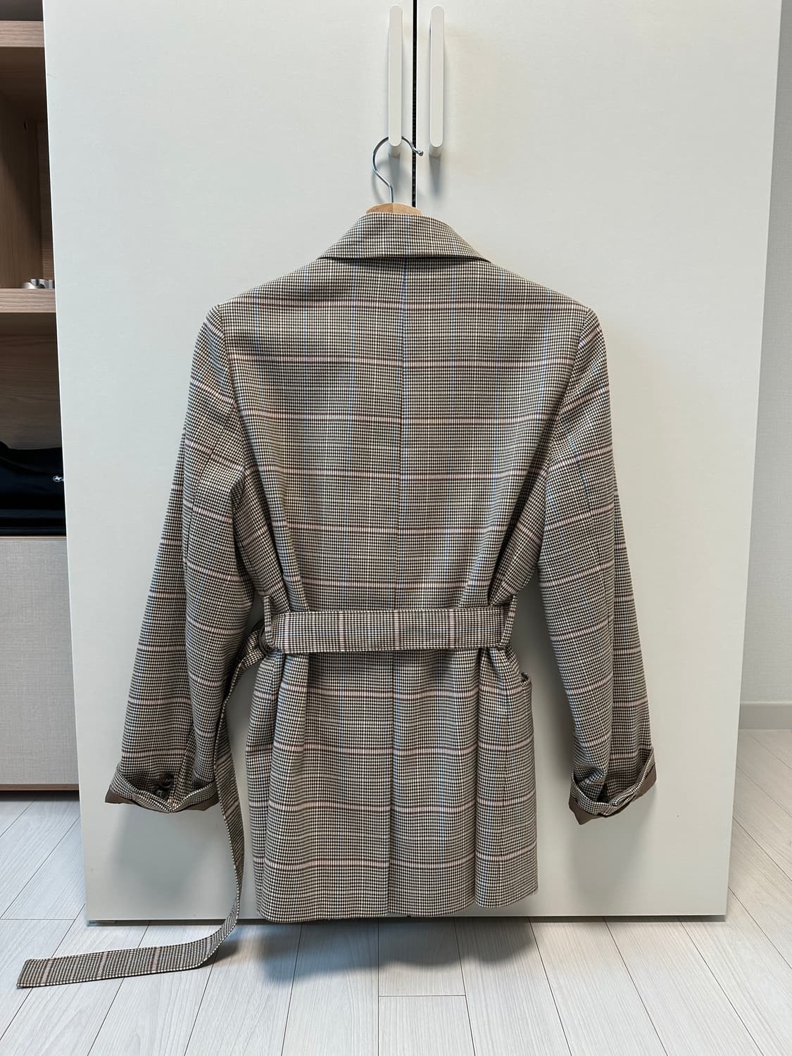 지컷 체크 벨트 자켓 66 상품이미지2