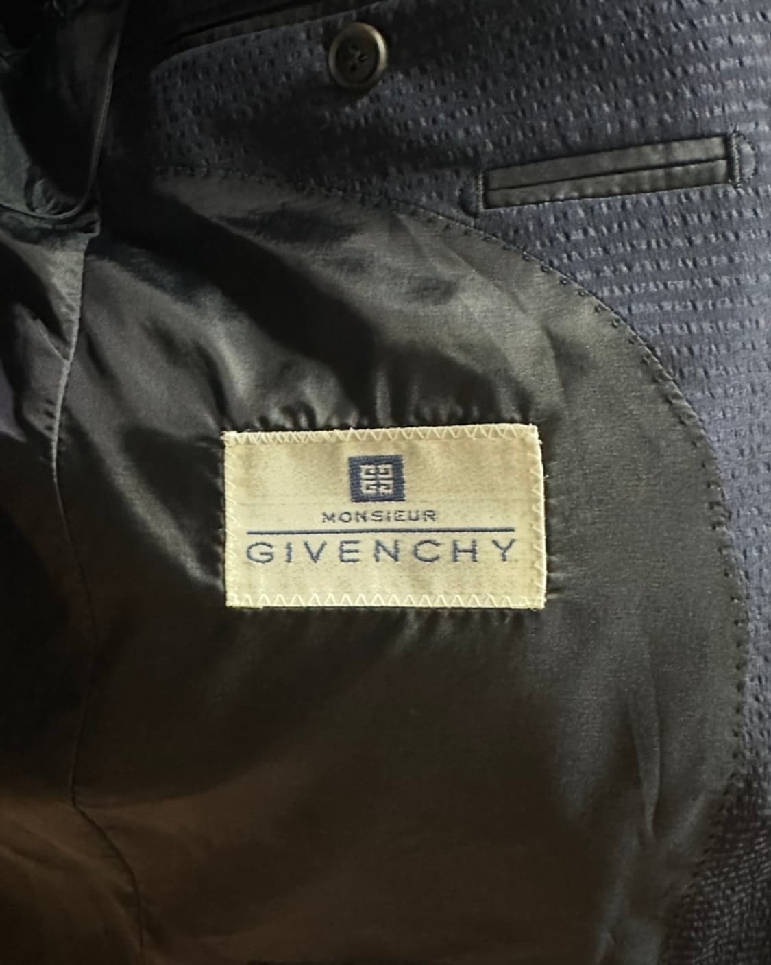지방시(Givenchy) 레귤러핏 시어서커 여름 실크 네이비 블레이져 상품이미지8