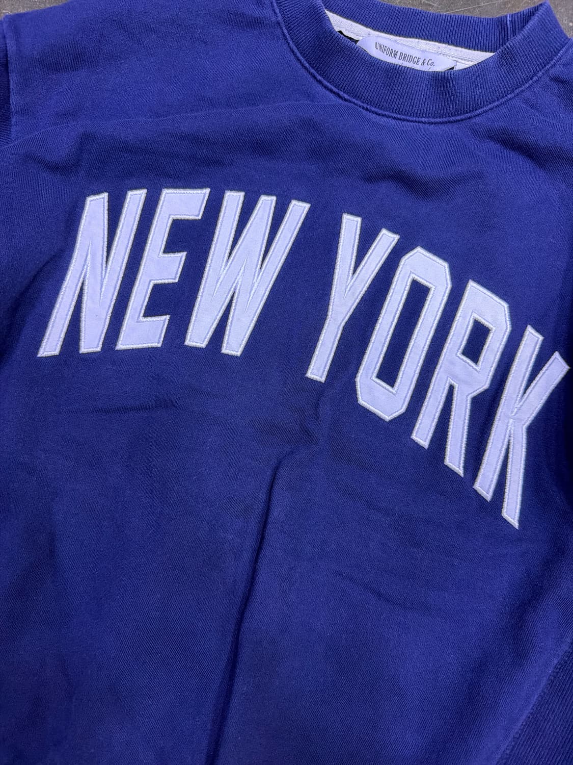 유니폼브릿지 뉴욕 자수 패치 네이비 맨투맨 스웻셔츠 M 상품이미지4