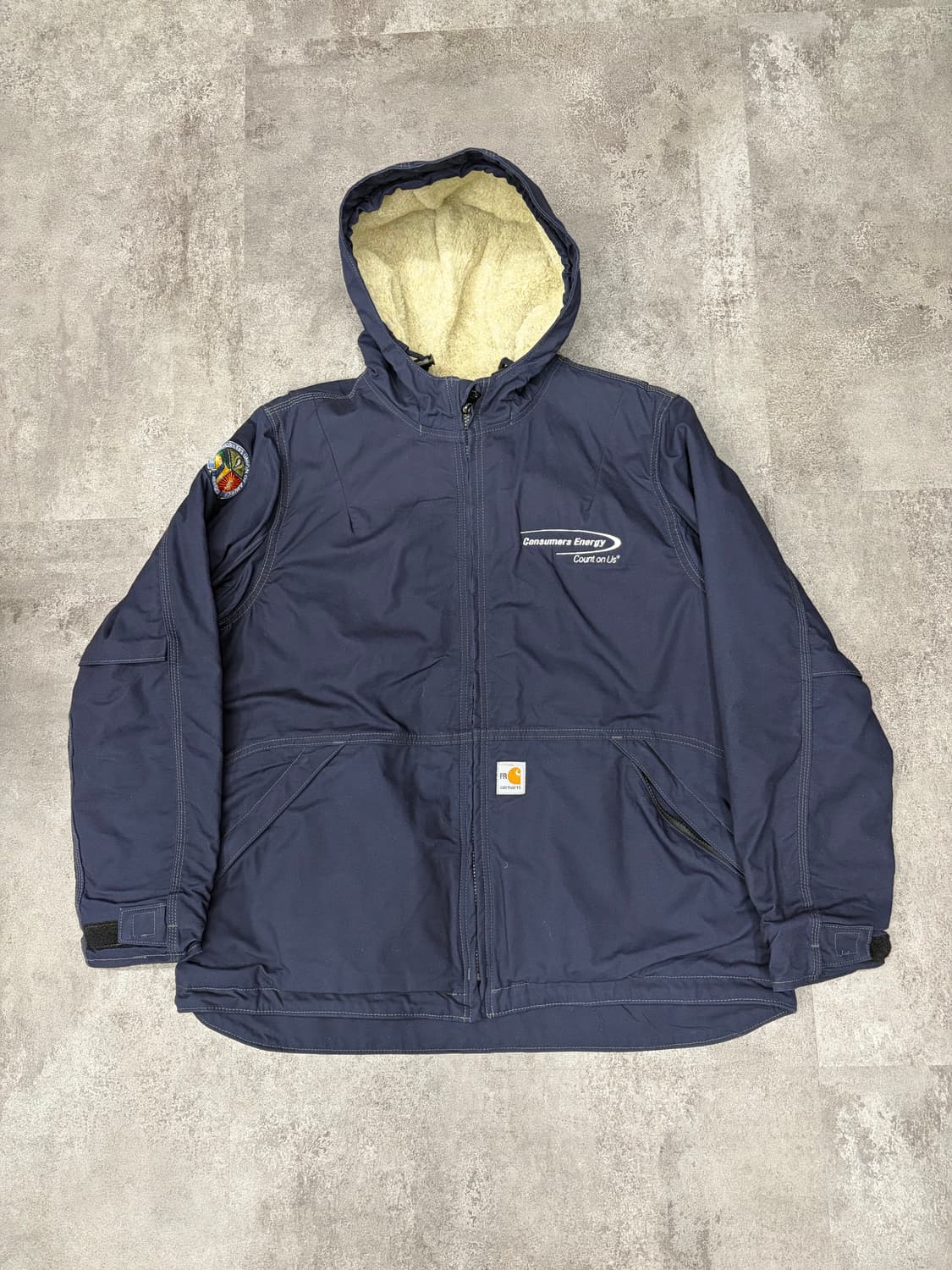 칼하트 네이비 후드 워크 자켓 상품이미지1