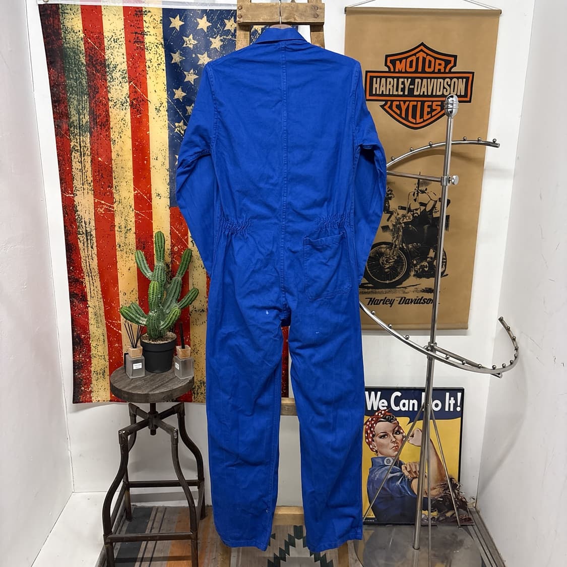 80~90s 프렌치 워크웨어 코튼트윌 집업 점프수트 프랑스생산 N954 상품이미지2