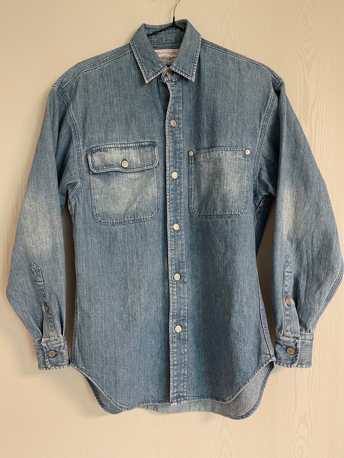 폴로 랄프로렌 1990s 빈티지 덩가리 헤비 데님 셔츠 S (실측100) 상품이미지1