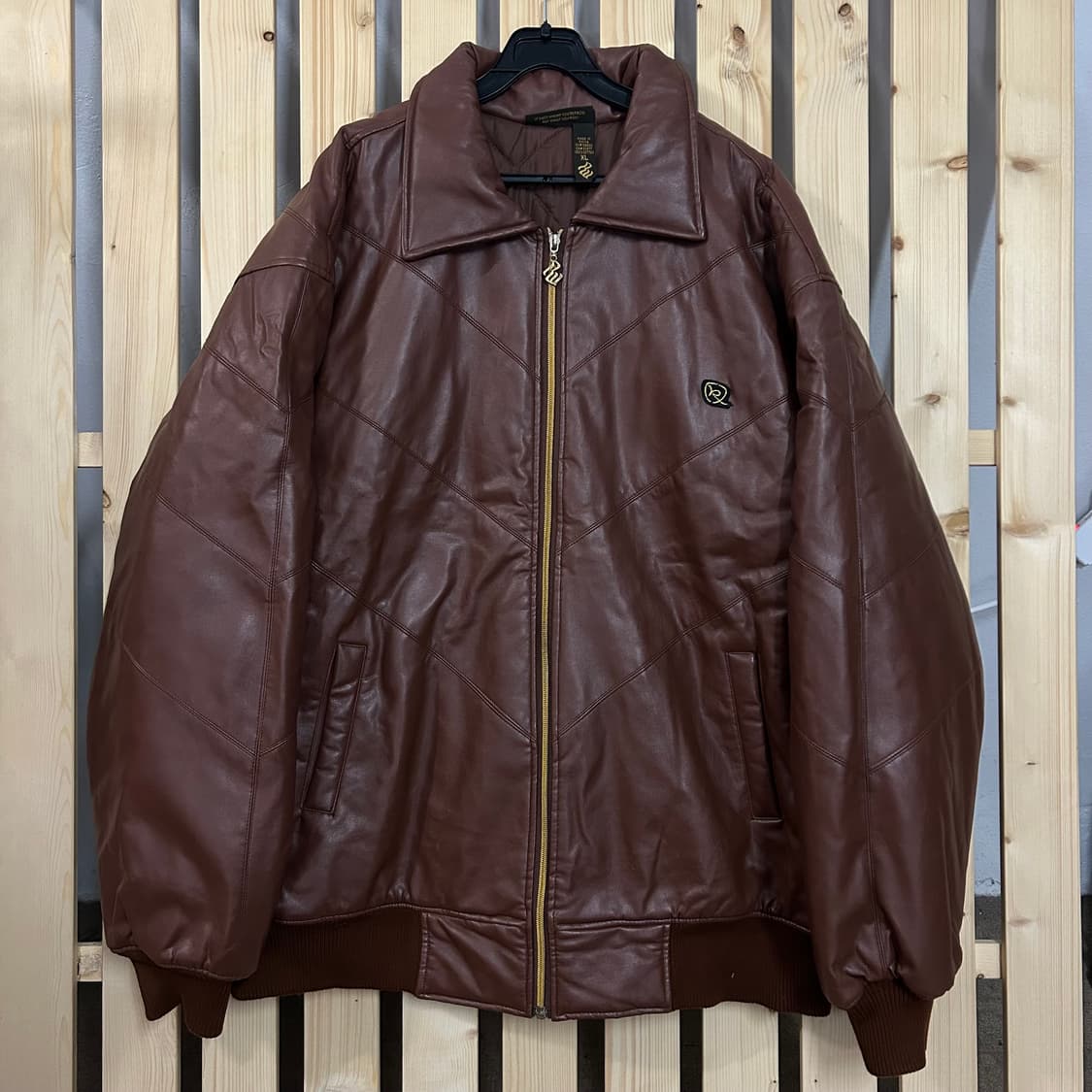 (XL~XXL) 로카웨어 브라운 레더 봄버자켓  상품이미지1