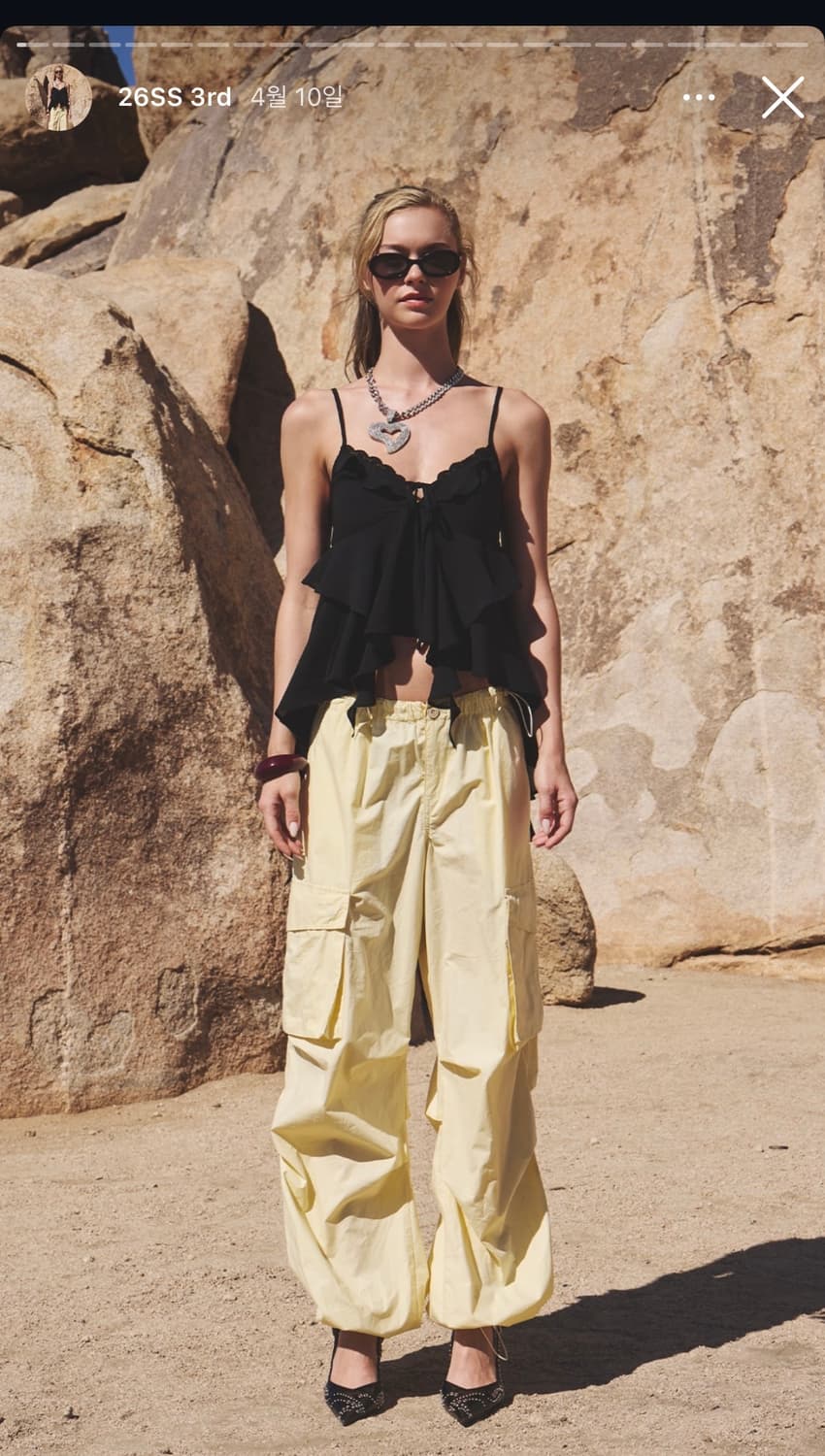 에즈이프캘리 파라수트 카고 팬츠 (레몬) 상품이미지7