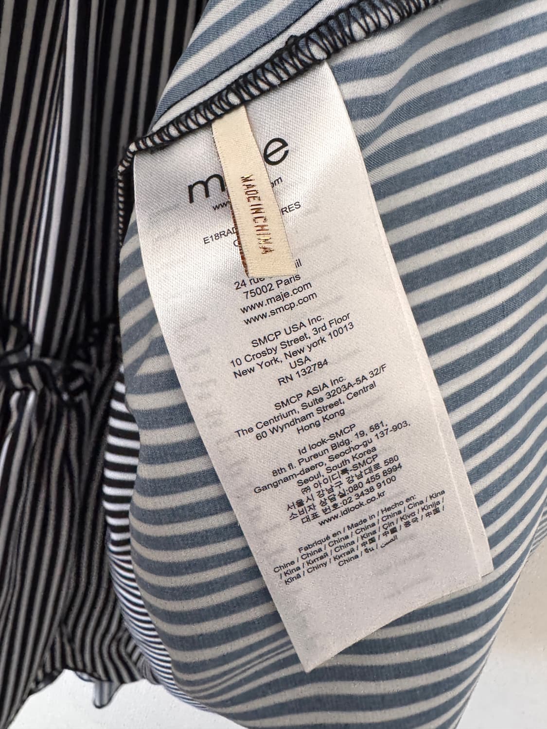 {촬영용제품할인}새상품 Maje 스트라이프 컷아웃 원피스 2사이즈(55사 상품이미지6