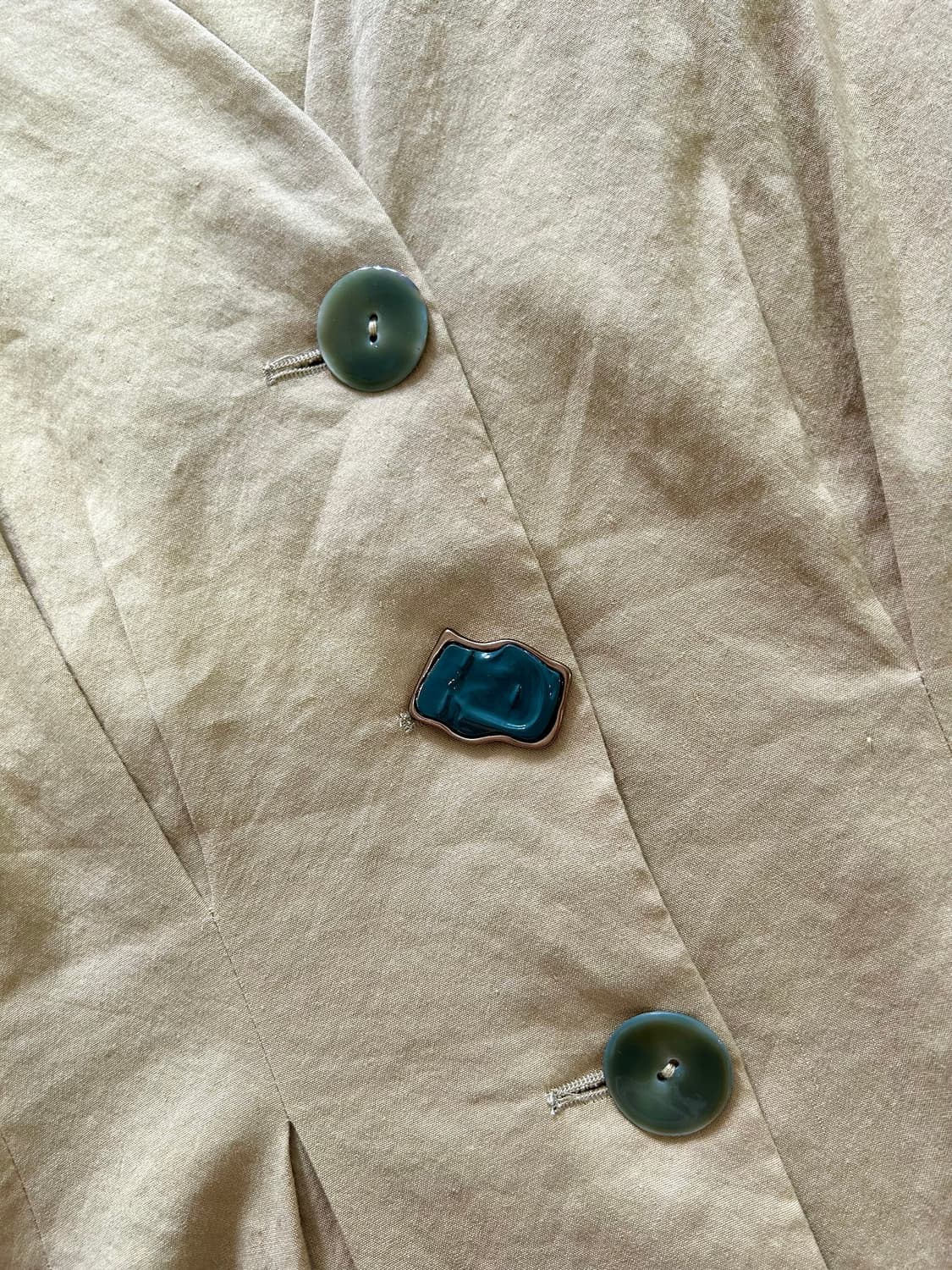 타임 단추 & 소매 리본 포인트 블라우스 셔츠 상품이미지3