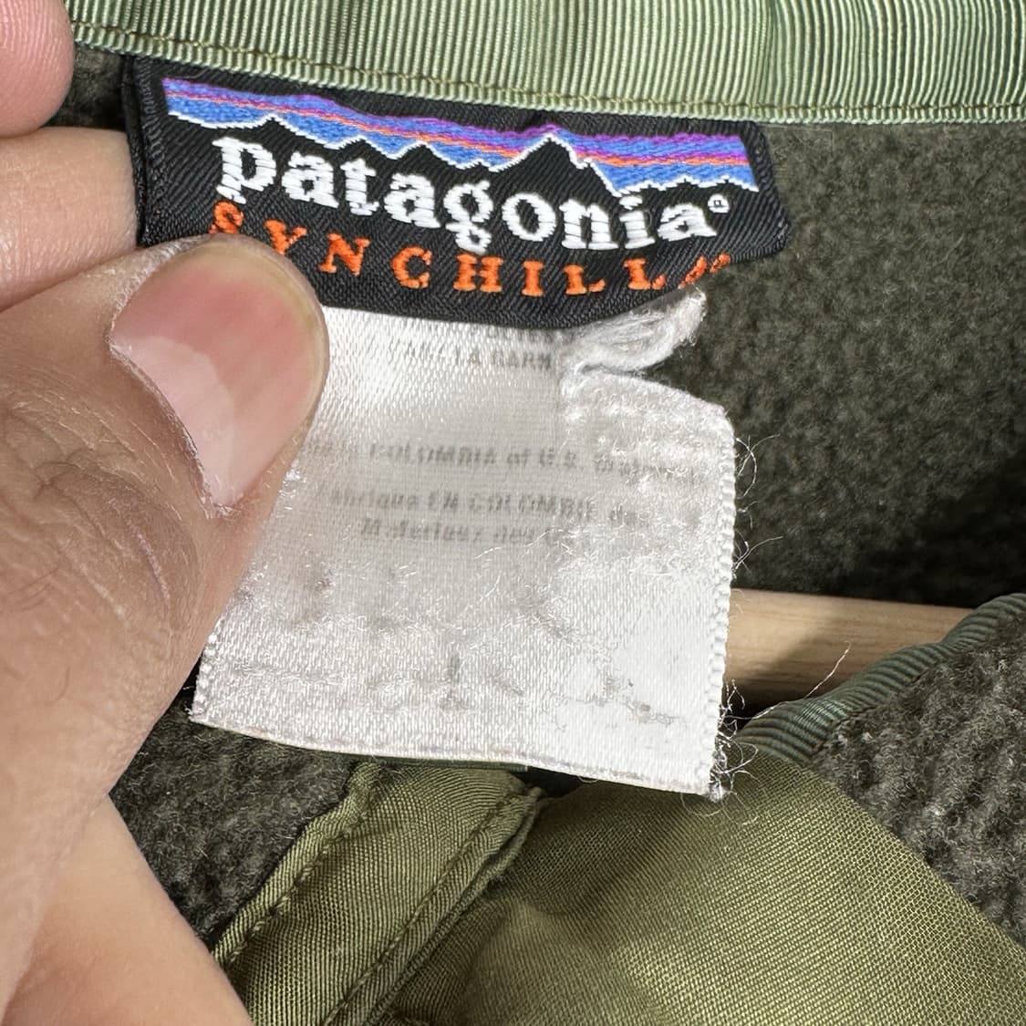90s 파타고니아 신칠라 스냅-T 카키/올리브 콜롬비아 상품이미지3