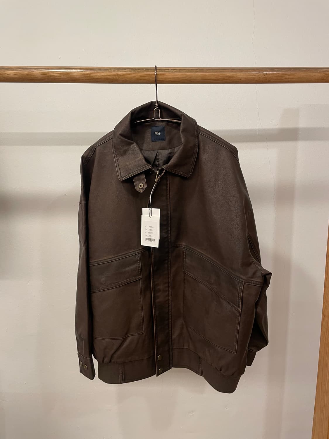 mono mart brown leather jacket 상품이미지1