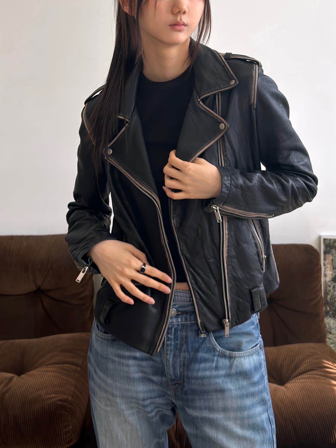 빈티지 라이더 레더 자켓 상품이미지6