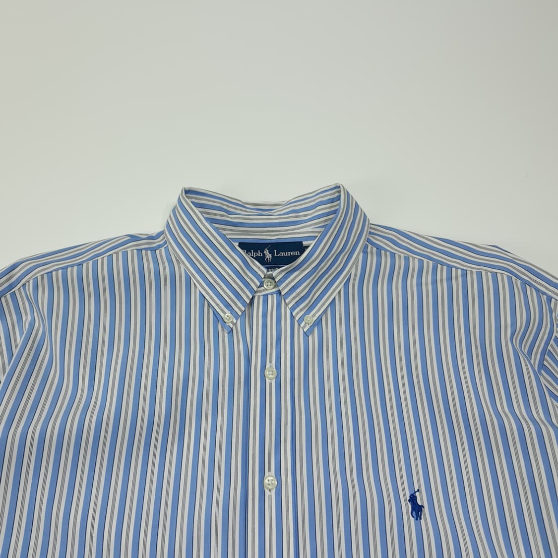 CL618 2XL 폴로 코튼 스트라이프 버튼다운 블루 셔츠 남방 상품이미지2