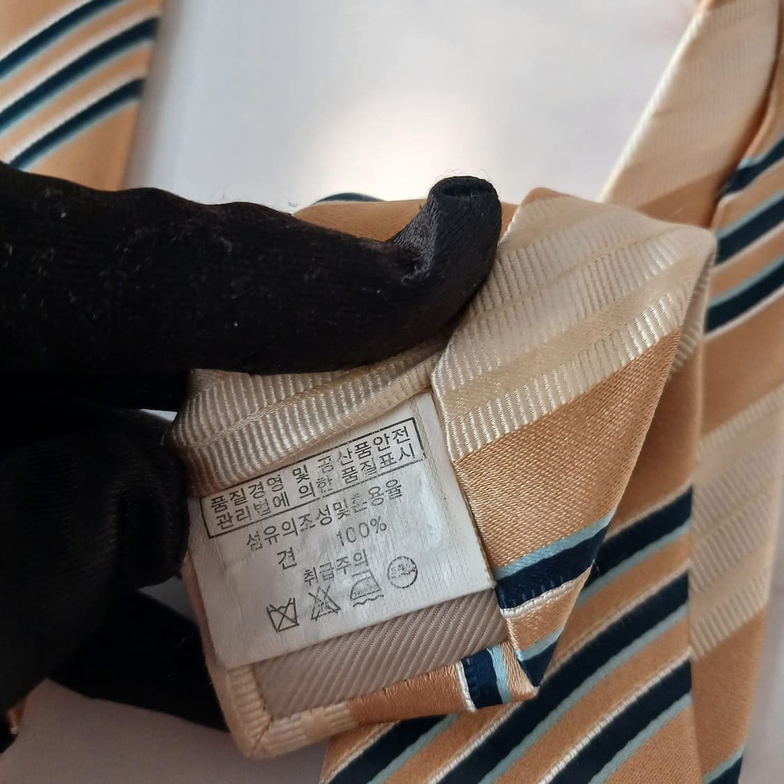 제냐 실크 베이지 스트라이프 넥타이 9.2cm A등급 A19111
 상품이미지10