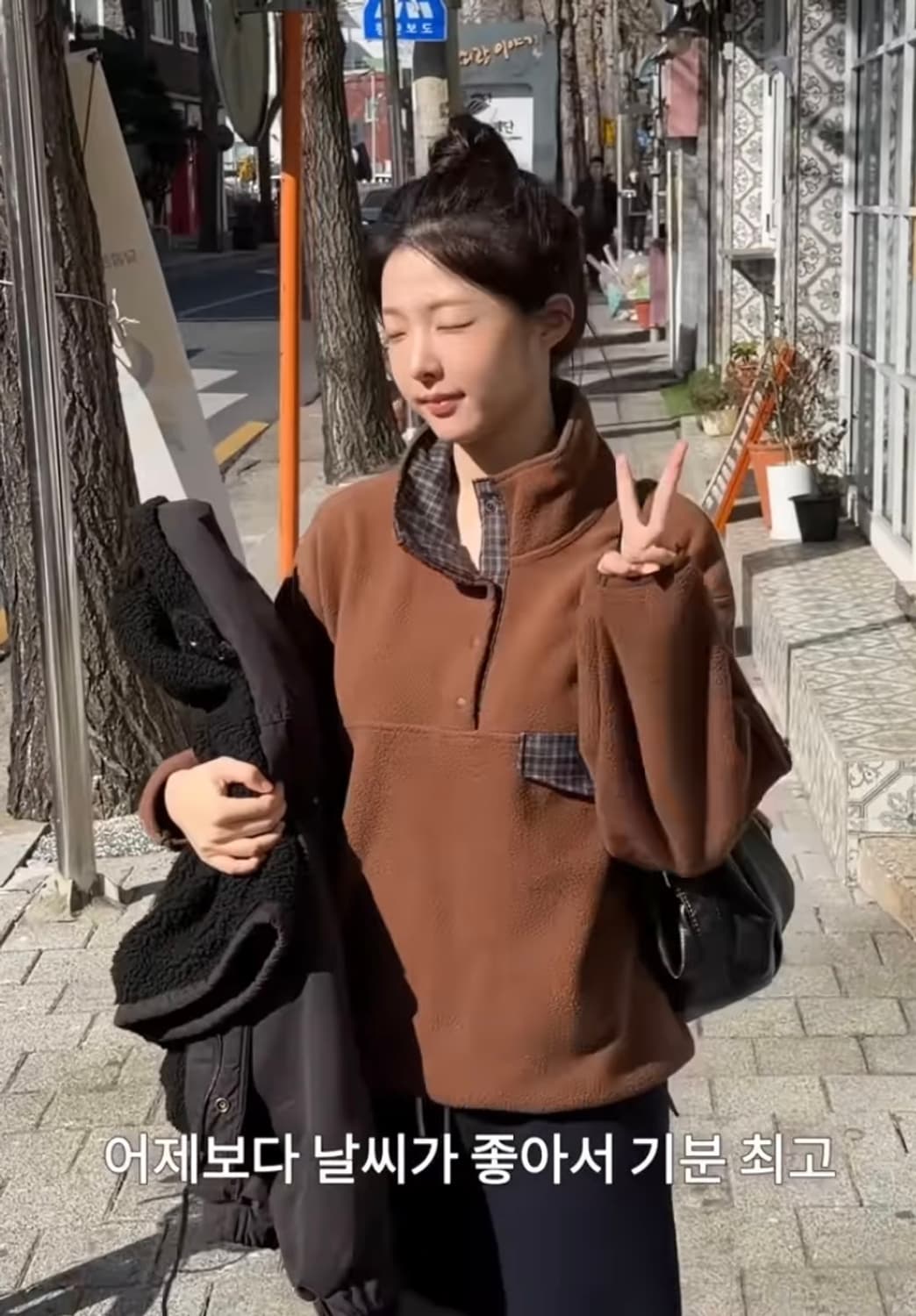 엔조블루스 레트로 스냅 플리스 아노락 (Brown) 상품이미지3