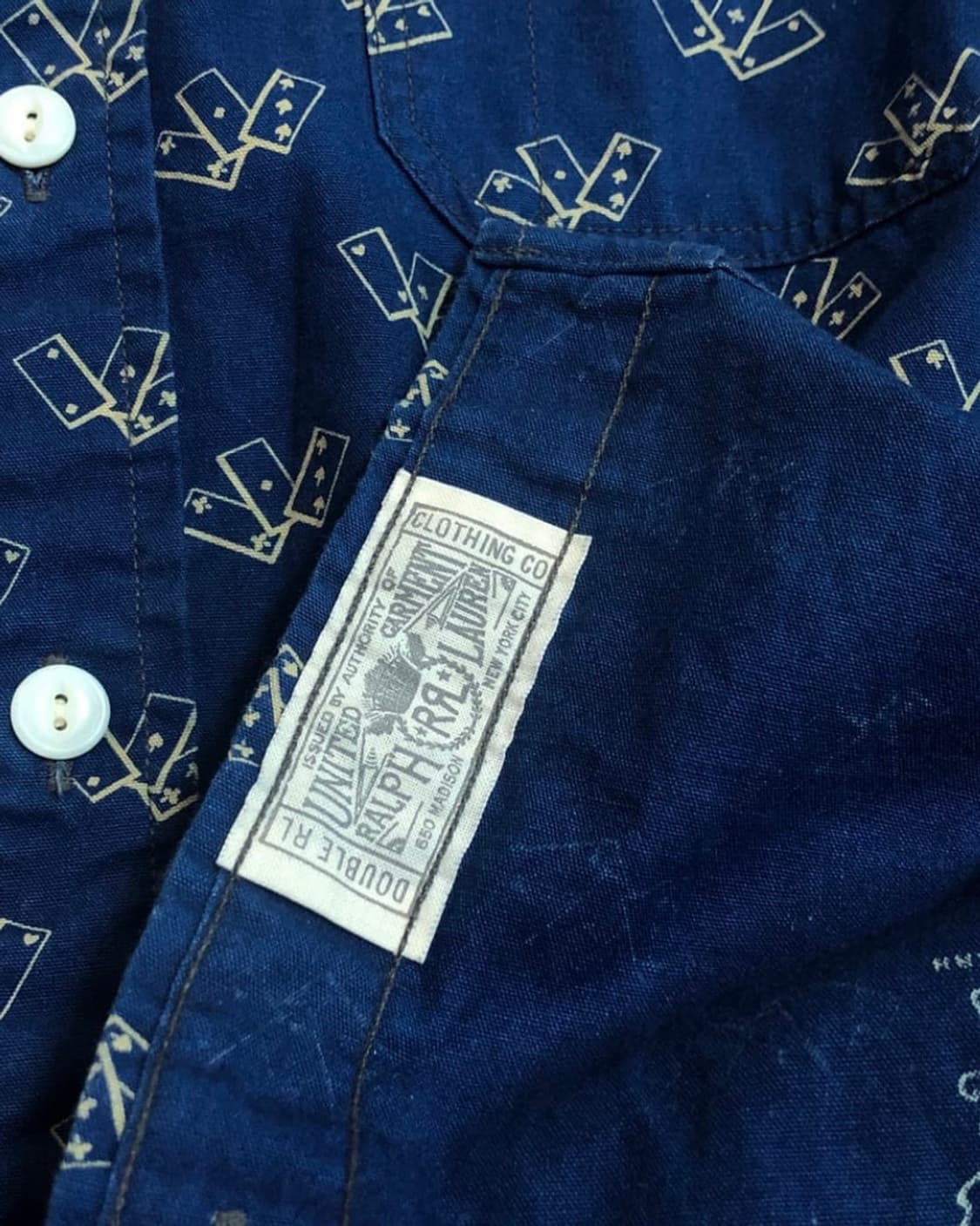 더블알엘 rrl 인디고 클럽 플레잉 카드 워크 셔츠 상품이미지5