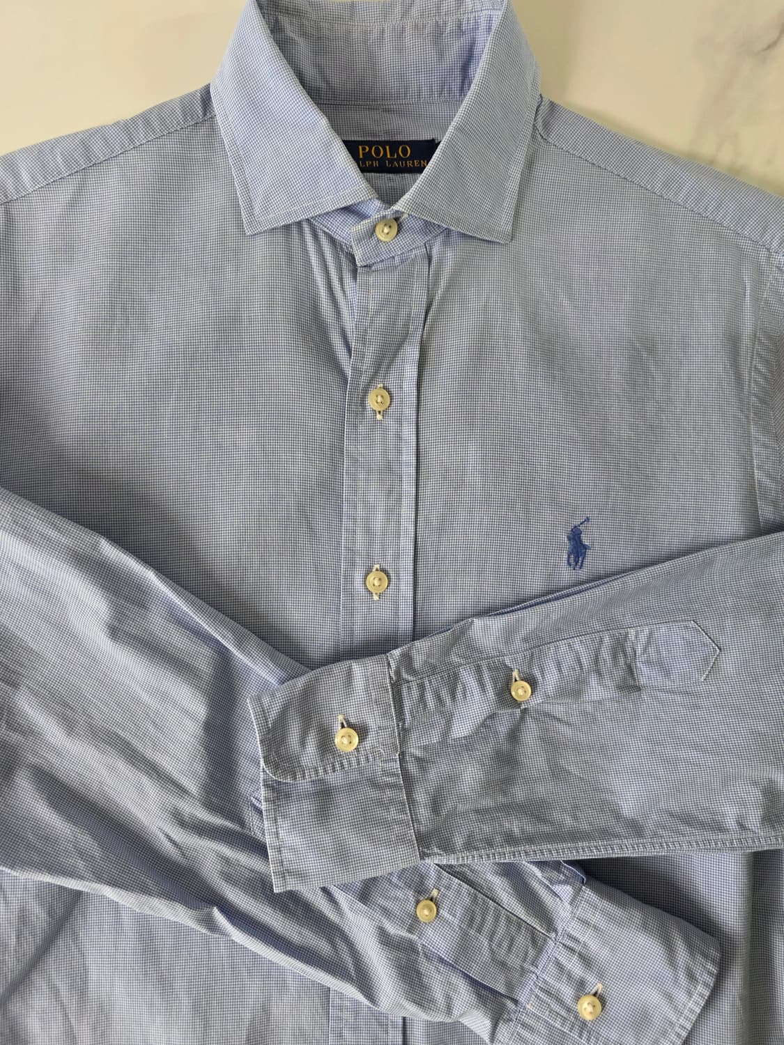 Polo Ralph Lauren / 블루 잔체크 드레스셔츠 상품이미지3