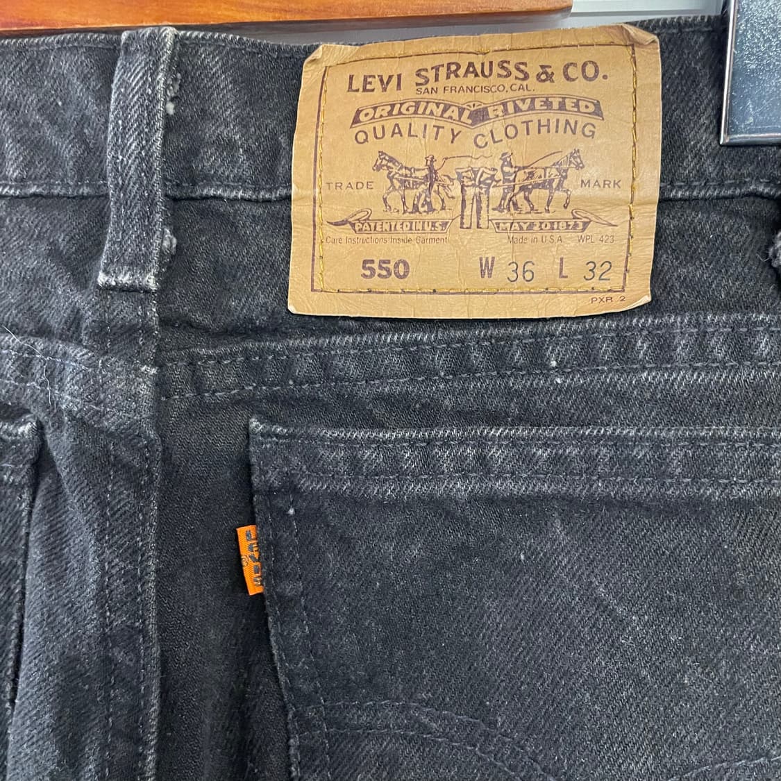 90s 리바이스 550 흑청 데님팬츠 USA 상품이미지7