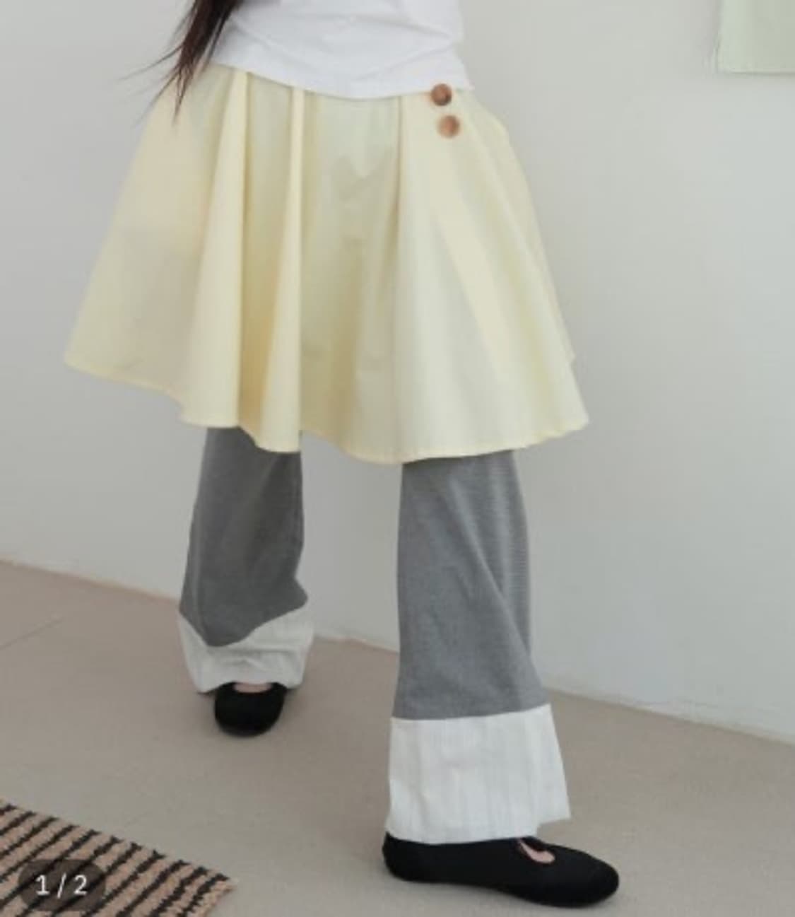 온스카 cotton flare skirt (lemon / size 2) 상품이미지1
