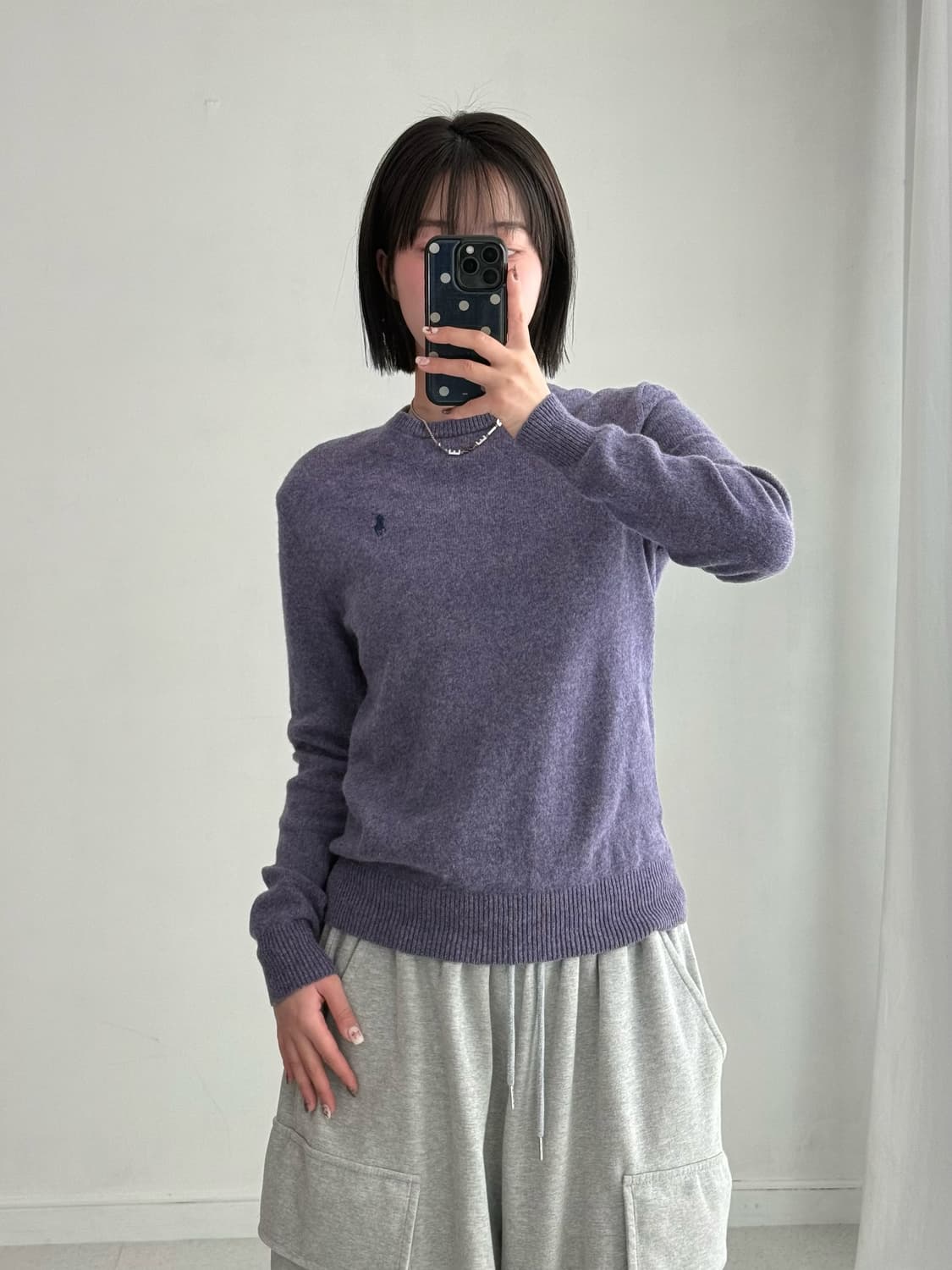 폴로 뮤트 퍼플 니트 상품이미지1