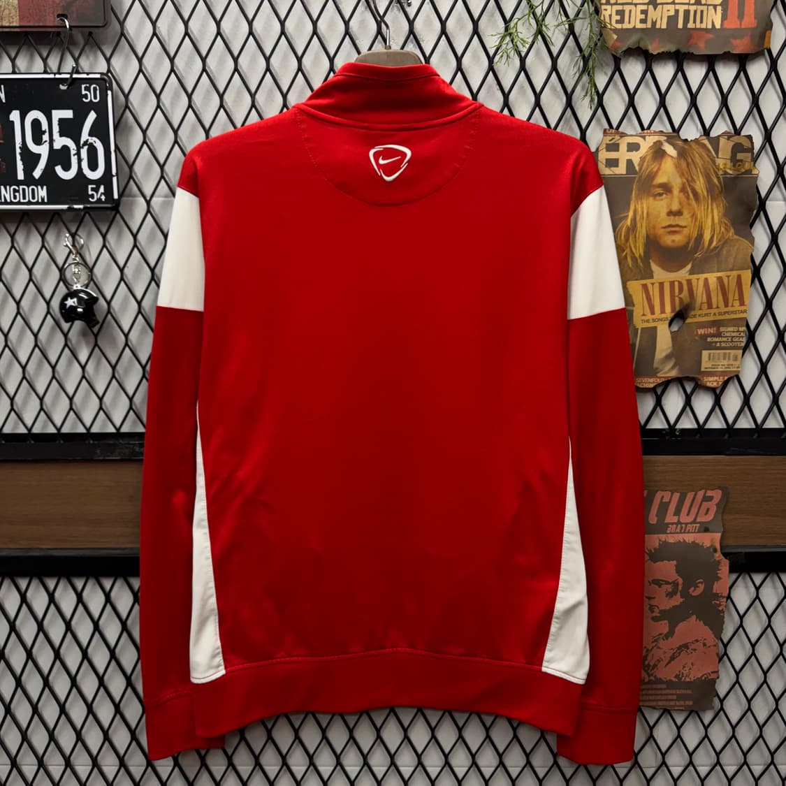 2014 나이키 사이드라인 트랙 자켓 전면 로고 포인트 레드 화이트 상품이미지2