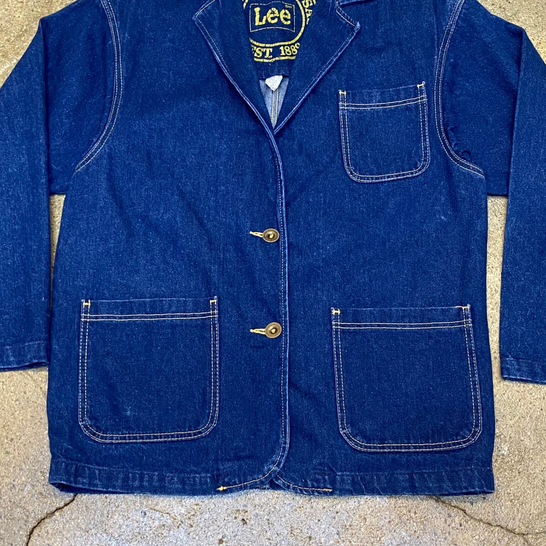 레어 90s Made in USA 빈티지 Lee 블레이저 데님자켓 청자켓 상품이미지4