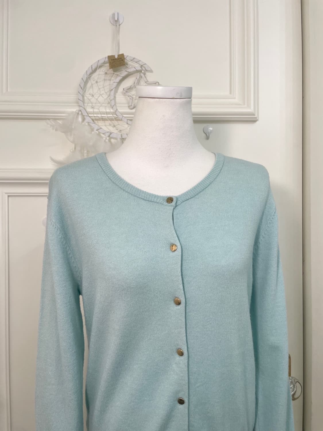 mint gold button point basic cardigan 상품이미지5