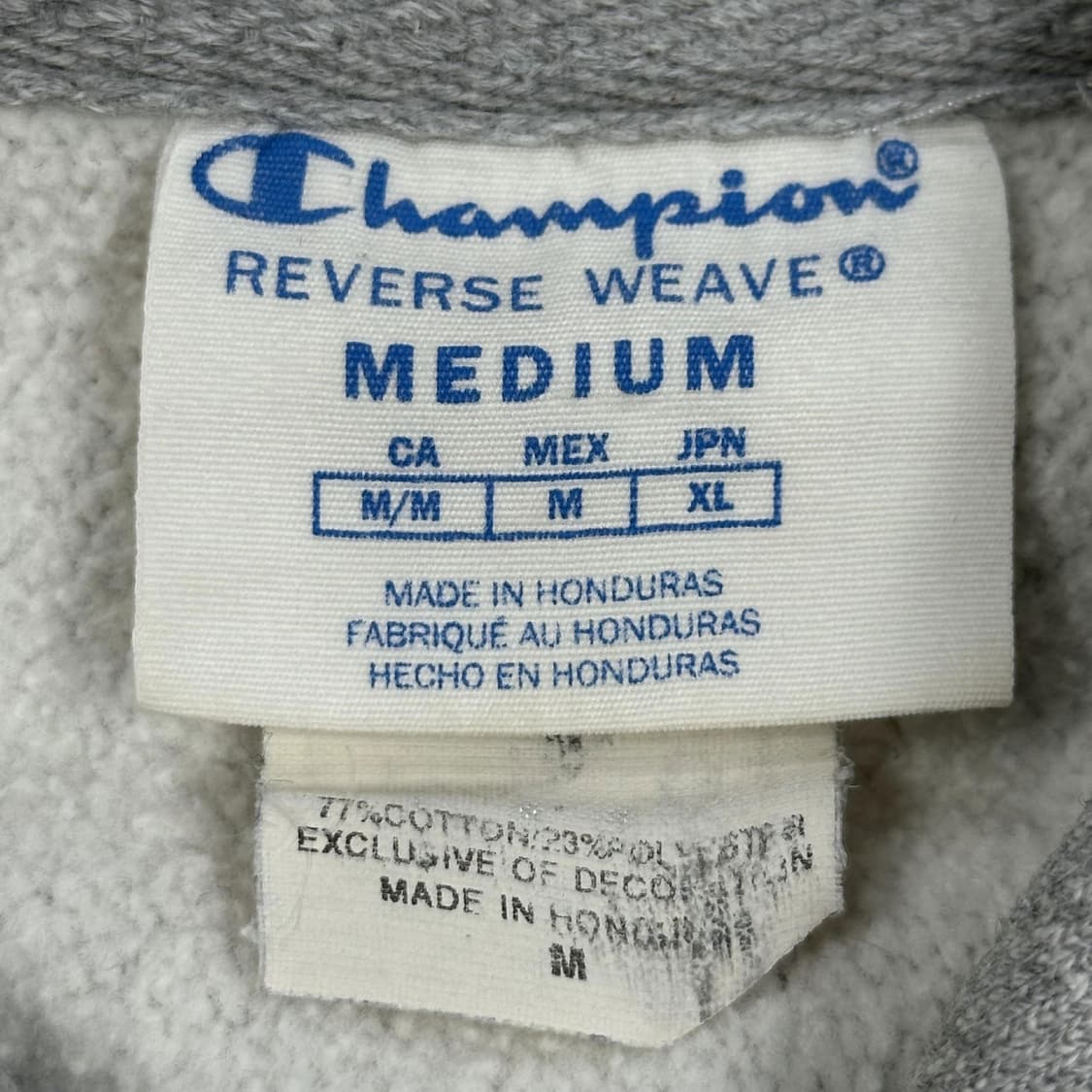 챔피온 오리지널 리버스위브 후드티 그레이 실측L 상품이미지7