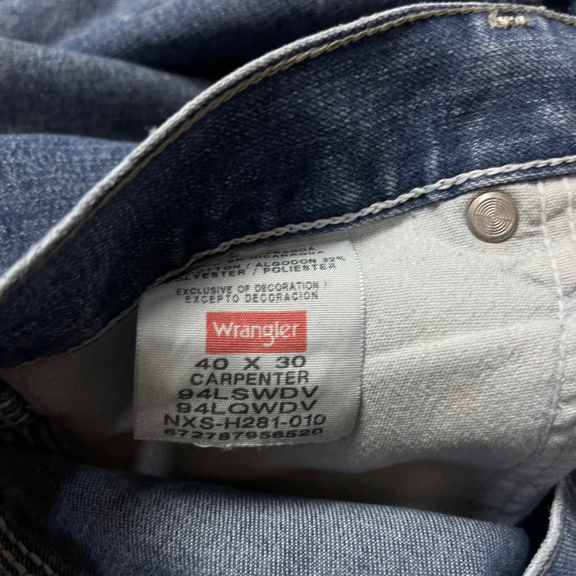 (40) 랭글러 중청 40X30 백카고 데님 팬츠 상품이미지4
