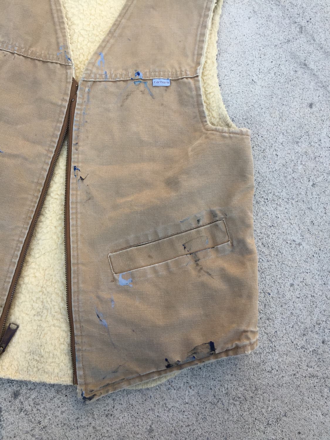 90‘s 칼하트 덕 캔버스 쉐르파 베스트 자켓 상품이미지2