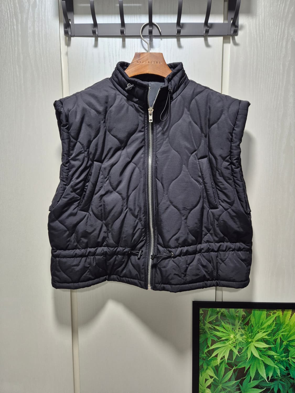 빈티지 블랙 퀼팅 조끼 패딩 상품이미지2