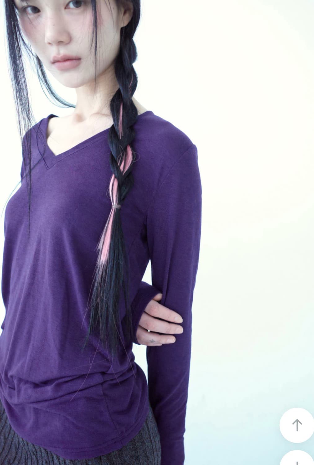 베이비랩 sheer v neck 티셔츠 바이올렛 상품이미지2