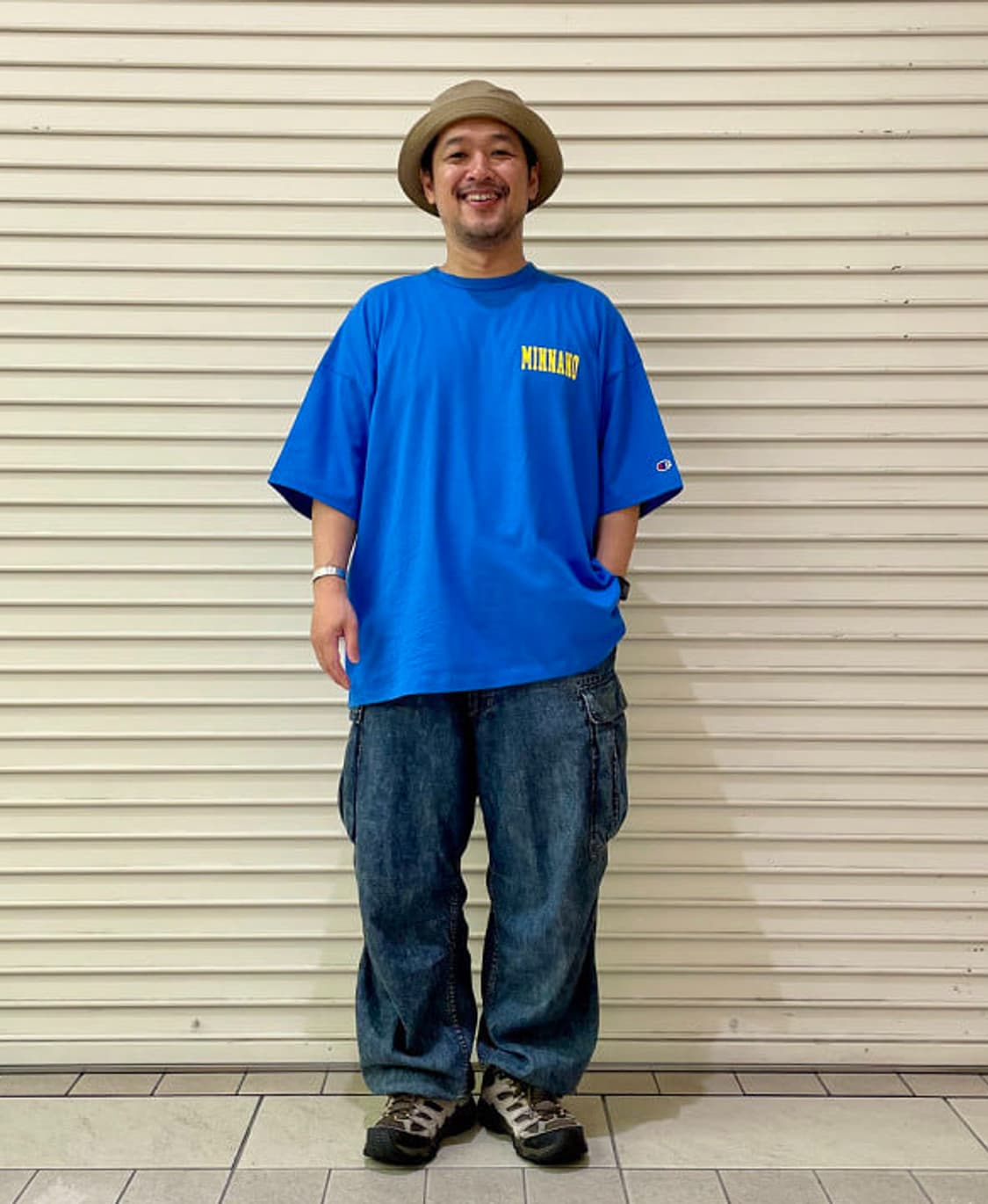 민나노 x 빔즈 x 챔피온 티셔츠 블루 L 상품이미지7