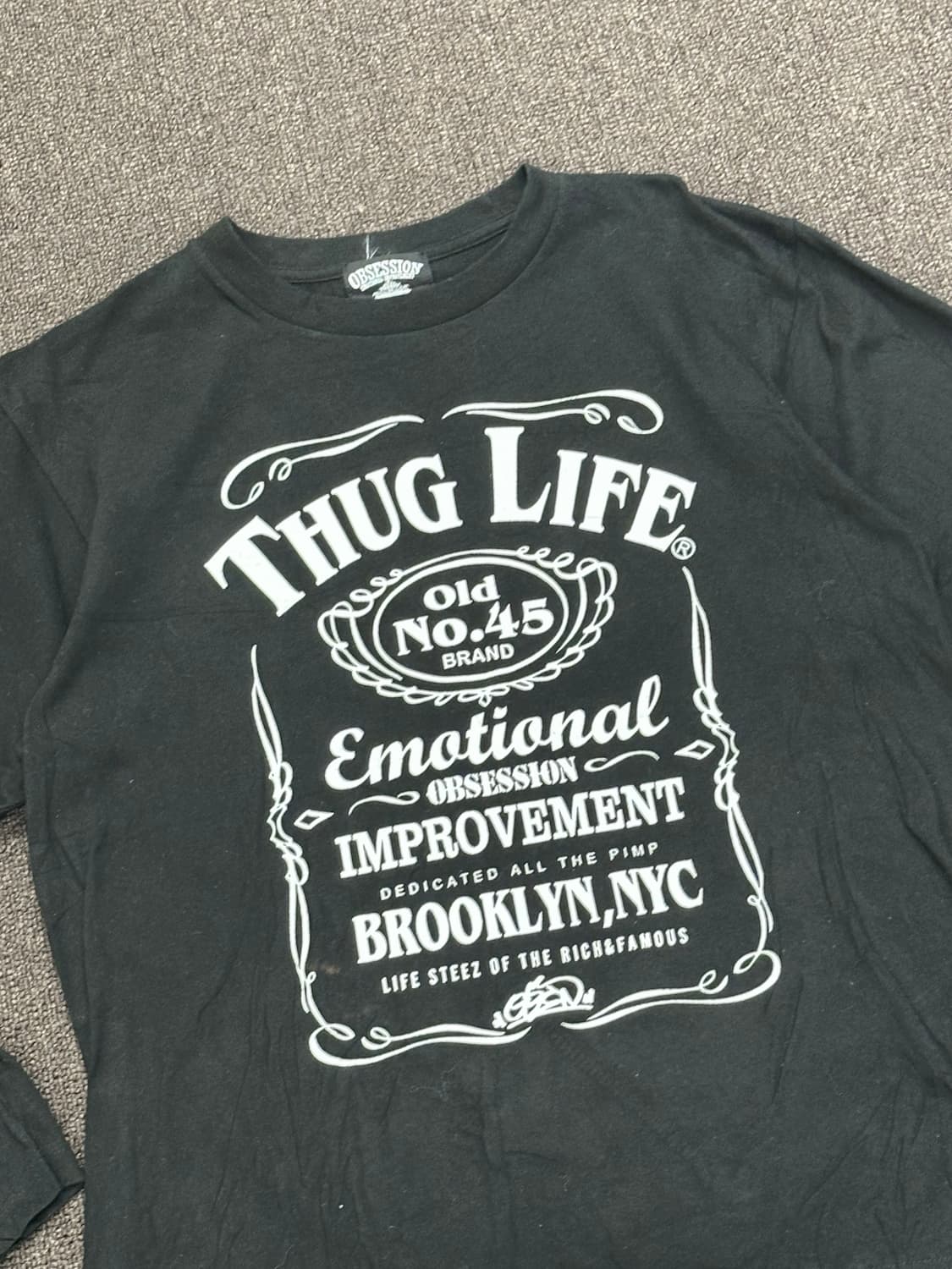 OS)Japanese vintage 여성 프린팅 블랙 롱슬리브 상품이미지2