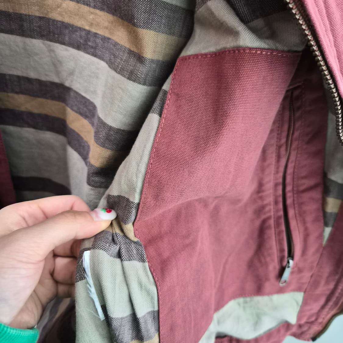 칼하트 버건디색 디트로이트 자켓 남녀공용 M 상품이미지8