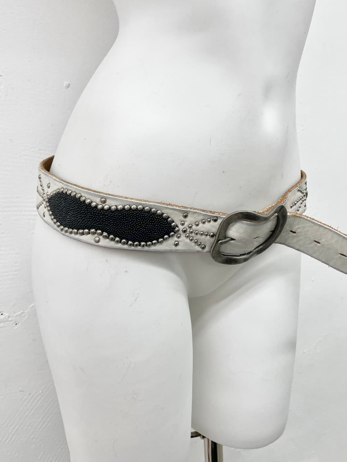 리얼레더 웨스턴 스터드 버클 벨트*레어 상품이미지3