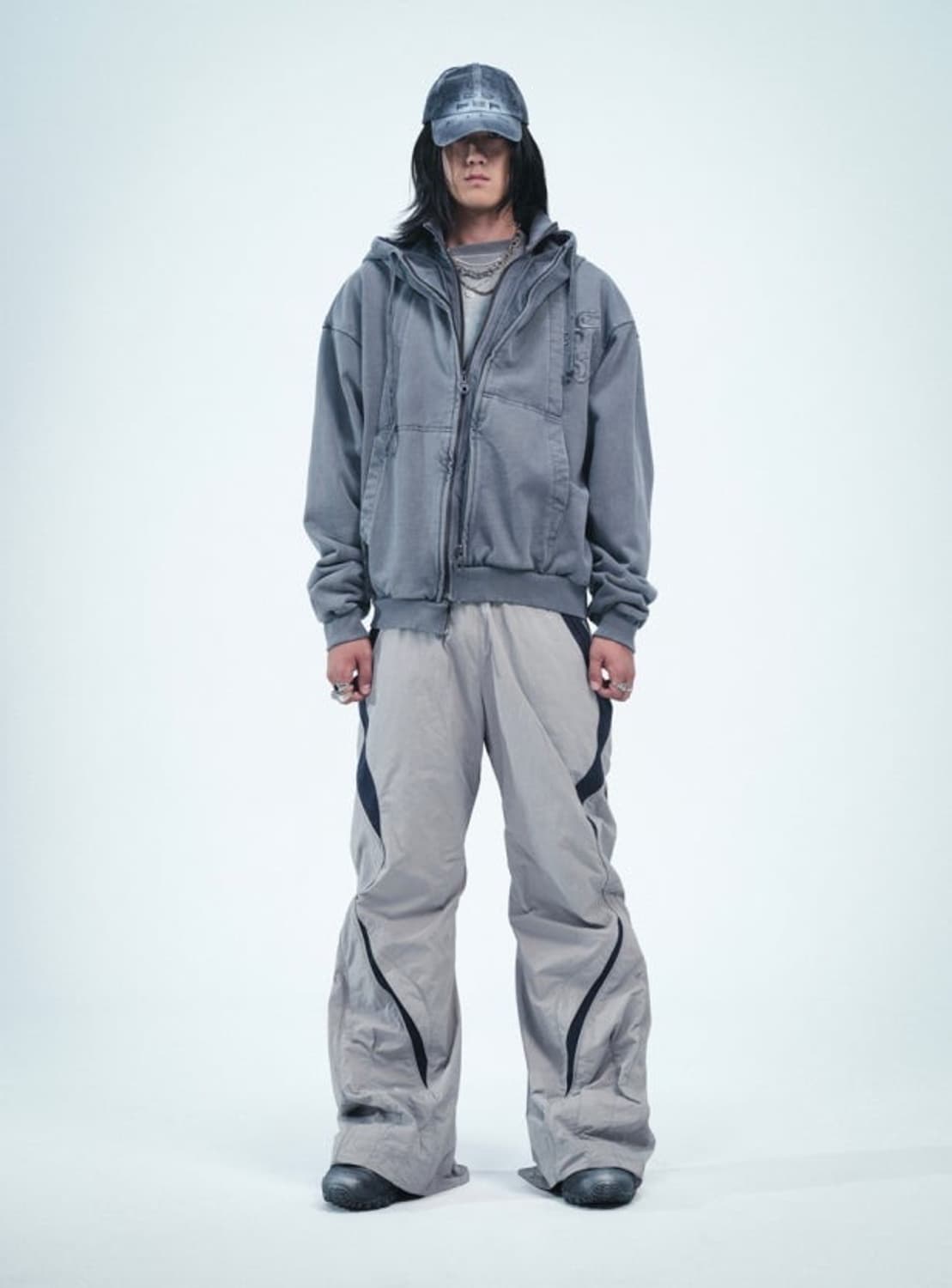 costperkilo 코스트퍼킬로 더블 집업 후드 그레이 상품이미지2