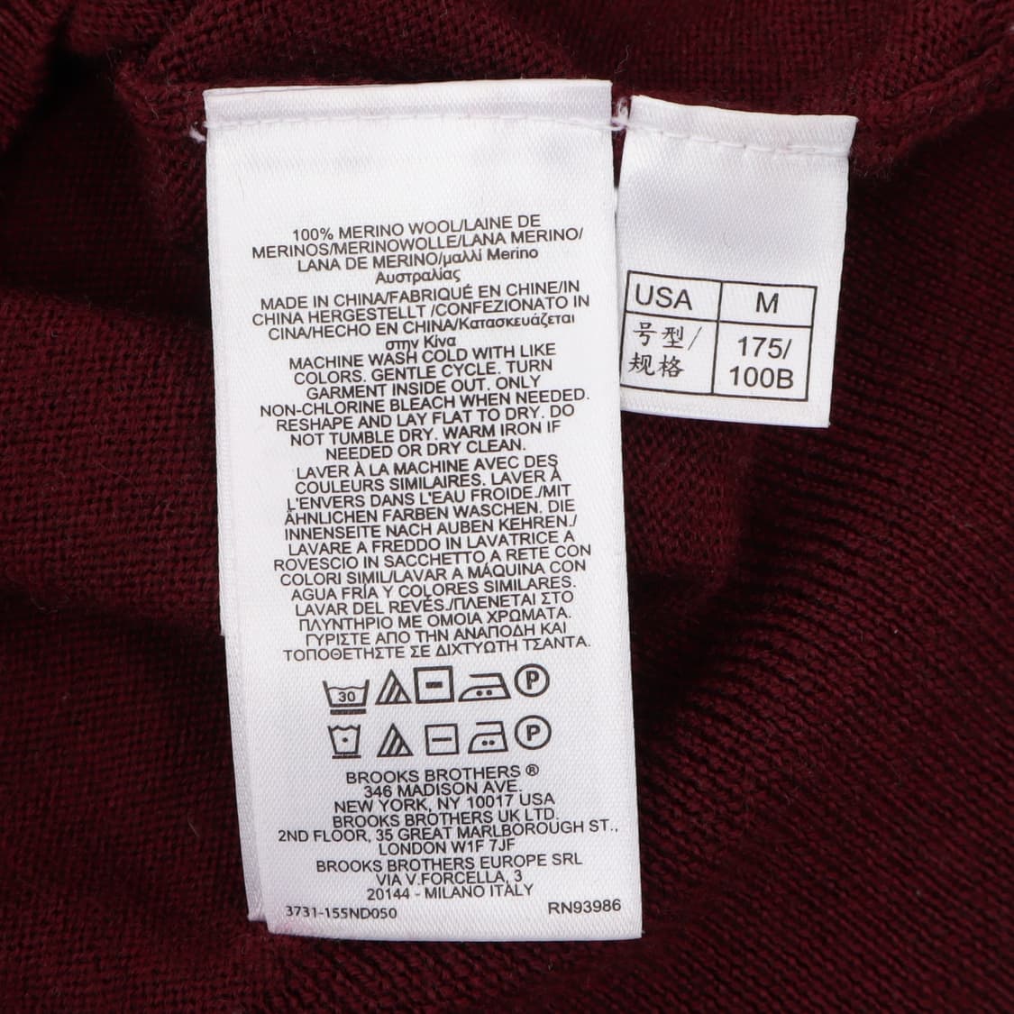 브룩스브라더스 버건디 엑스트라파인 메리노울 버튼업 니트 상품이미지9