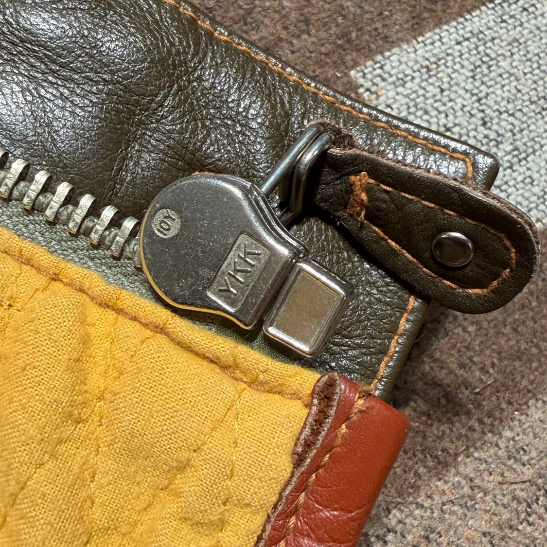 90s 이태리 파이어맨 카우레더 숏 자켓 L 소가죽 상품이미지5