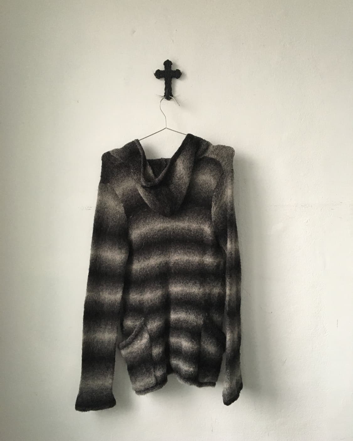 Pattern point hood knit cardigan 상품이미지3