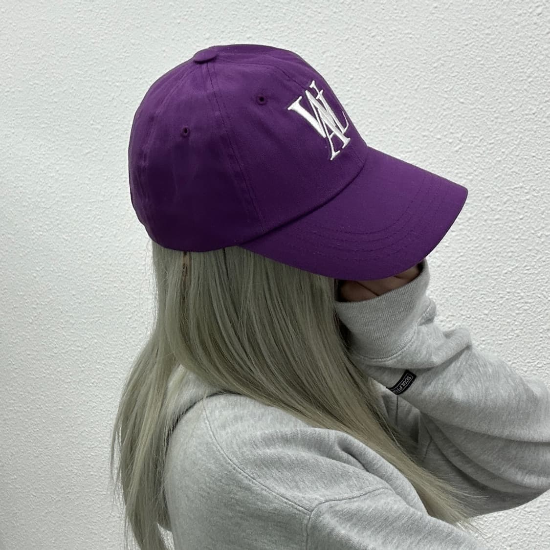 우알롱 센터로고 퍼플 볼캡 상품이미지2