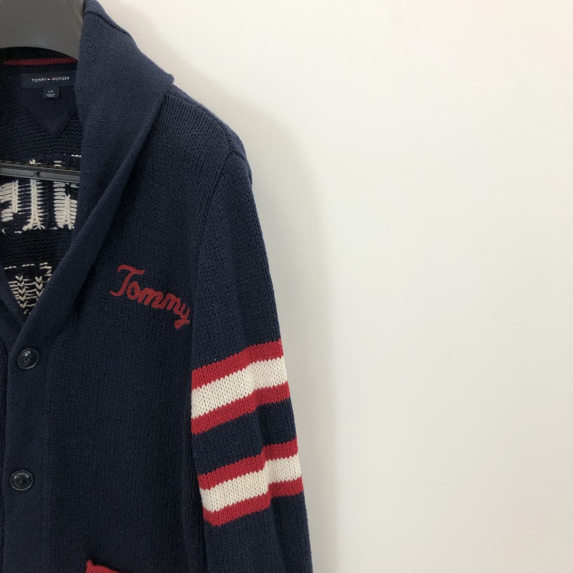 타미힐피거 숄카라 니트가디건 L 상품이미지3