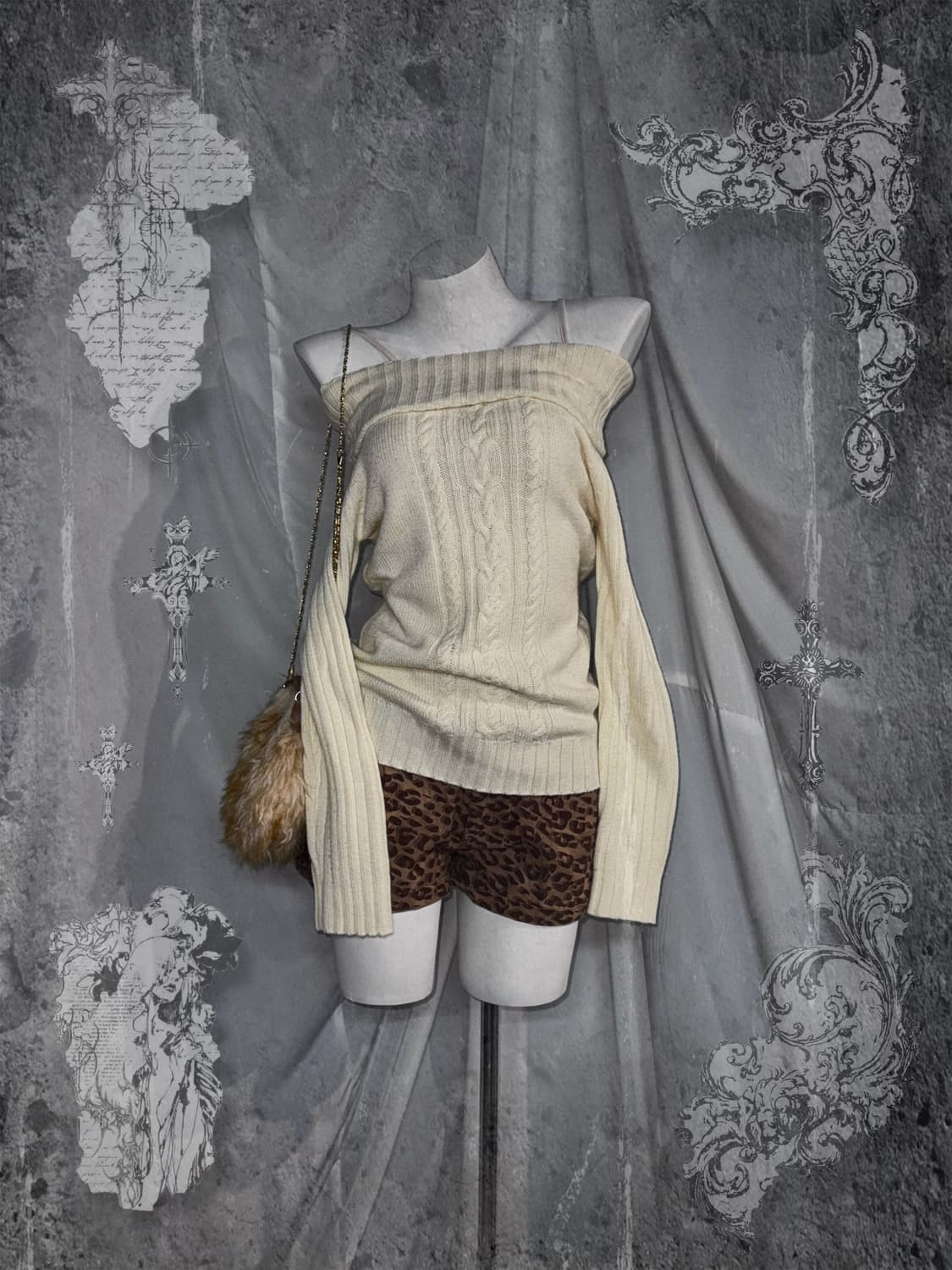 리즈리사 오네 오픈숄더 라떼갸루 코디세트  상품이미지1