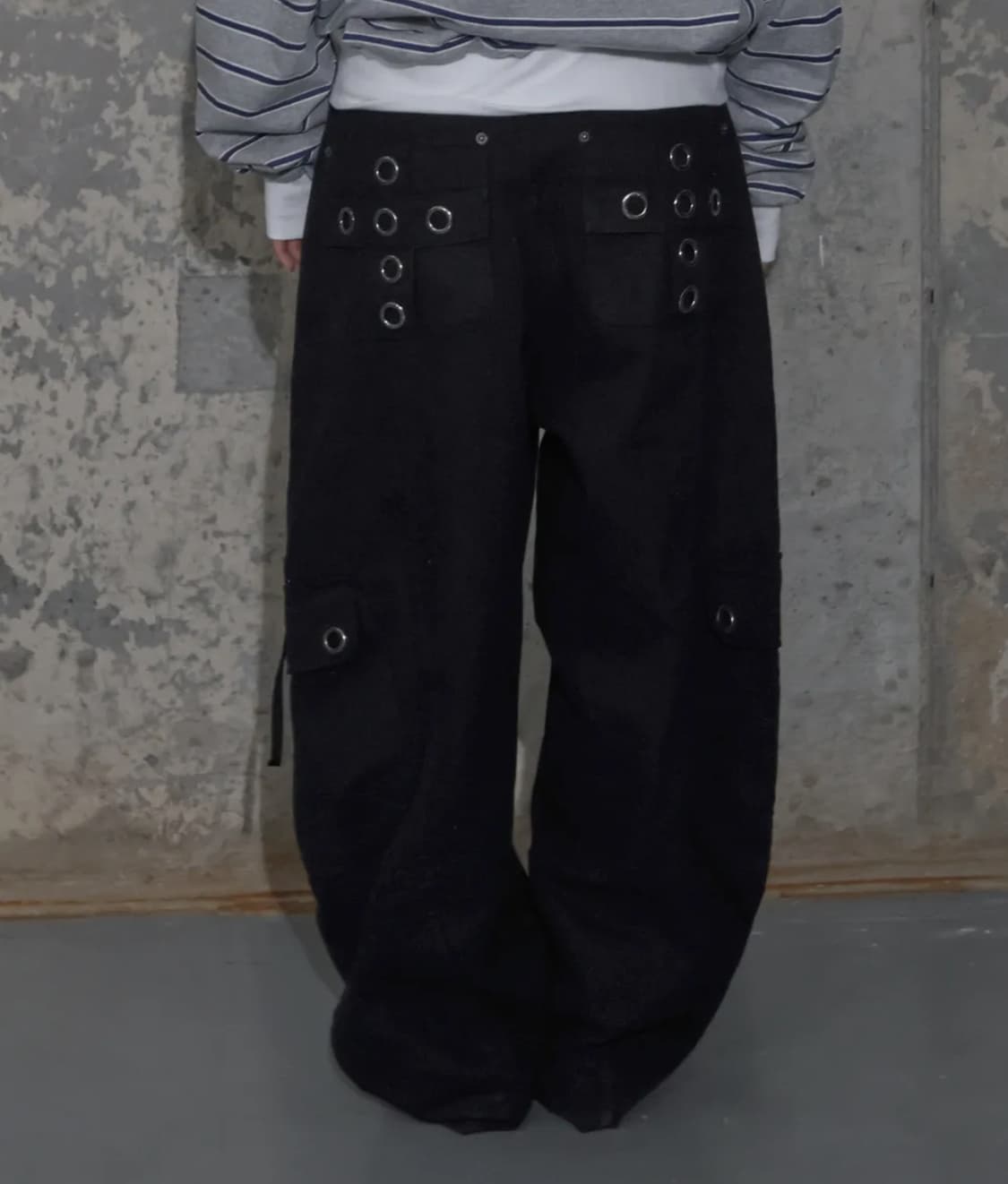 크로스 포켓 카고 팬츠 블랙 상품이미지1