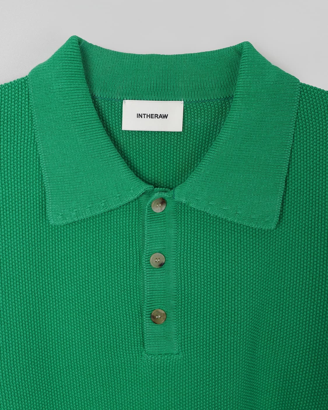 인더로우 코튼실크 니트 폴로 빈티지 그린 3사이즈 상품이미지4
