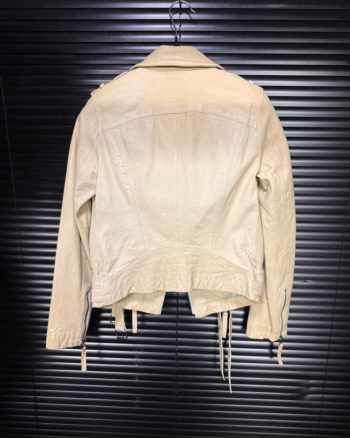 이태리 베이지 양가죽 라이더 바이커 자켓 고스 펑크 락 시크 갸루 로리  상품이미지4