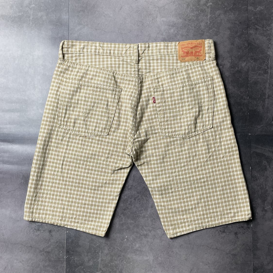 LEVI'S 리바이스504 베이지 체크 코튼 하프팬츠 A01202 상품이미지5
