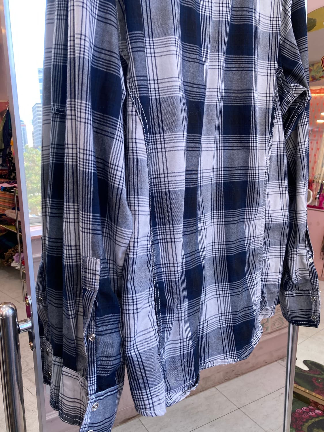 cotton 100, 웨스턴 빈티지 체크 에스닉 포켓 셔츠 상품이미지7